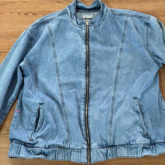 Disney Mickey & Minnie Hand Painted Splash of Color Denim Jacket Size XL - Picture 6 of 8